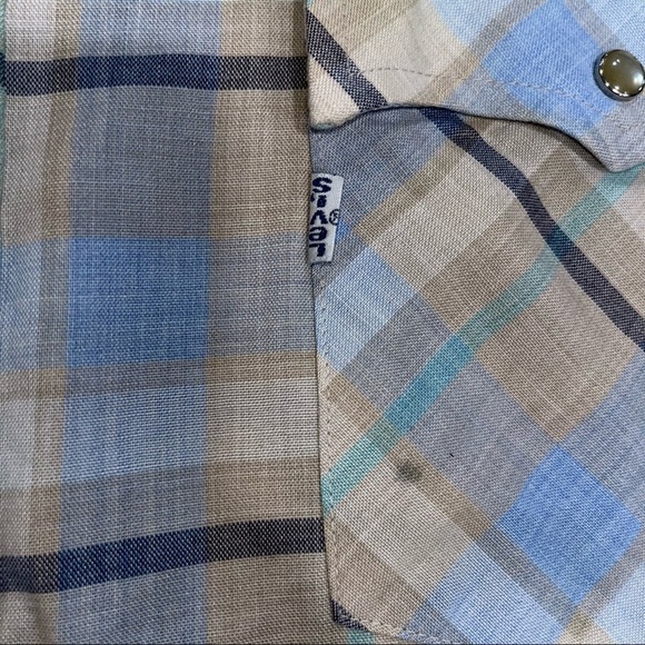 Vintage White Tab Levi’s Plaid Pearl Snap Shirt - Picture 8 of 9